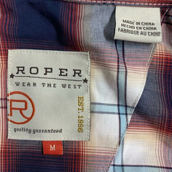 Roper Western Shirt‎ Mens Size M Button Down Plaid Cowboy Rodeo Pockets - Picture 4 of 7